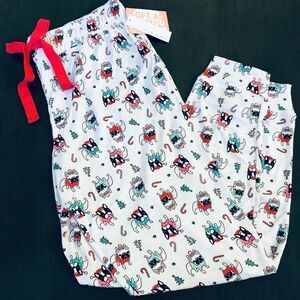 Christmas Frenchie Boston Terrier Dog Holiday Jogger PJ Lounge Pants